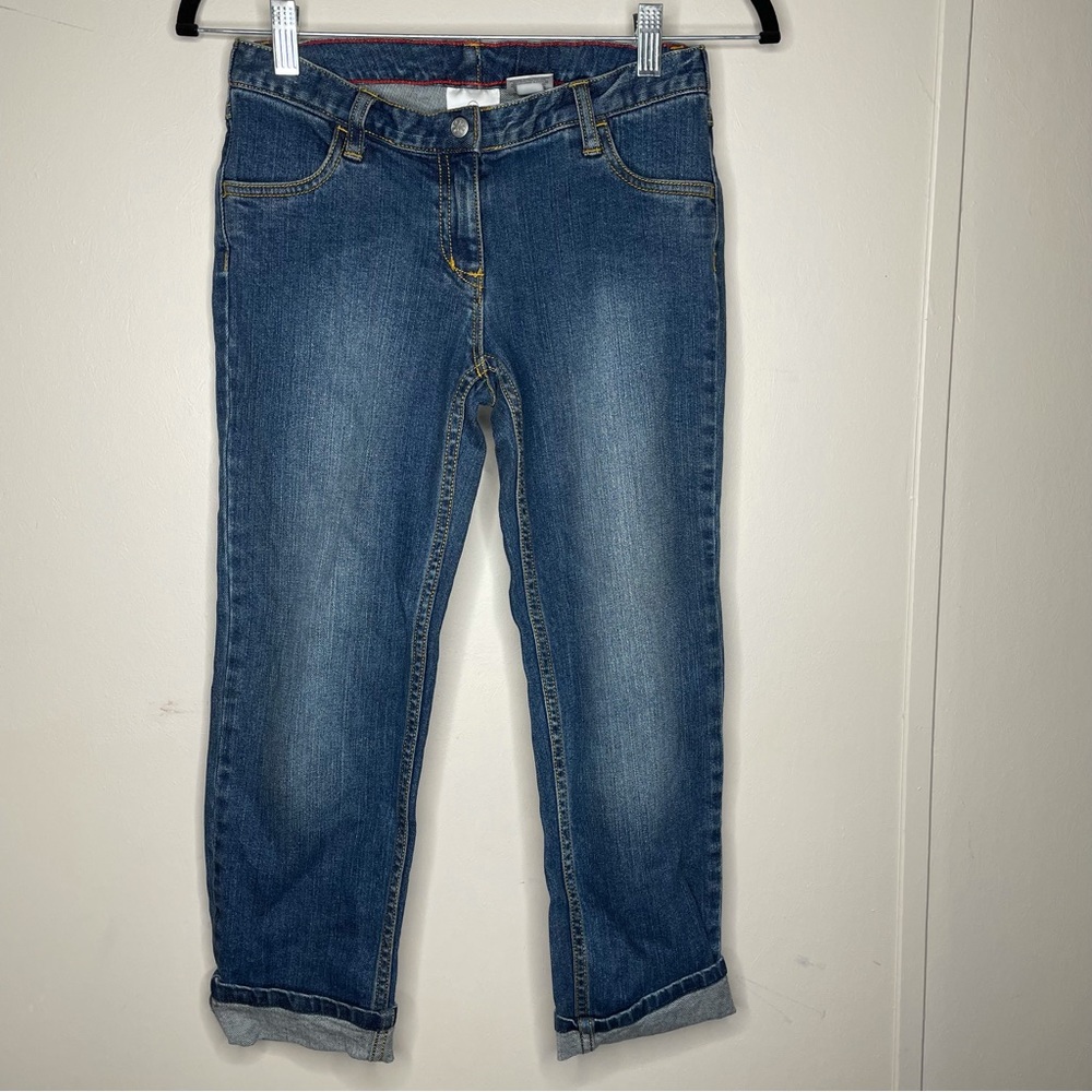 Hanna Andersson girls jeans medium wash adjustable waist size 140/10